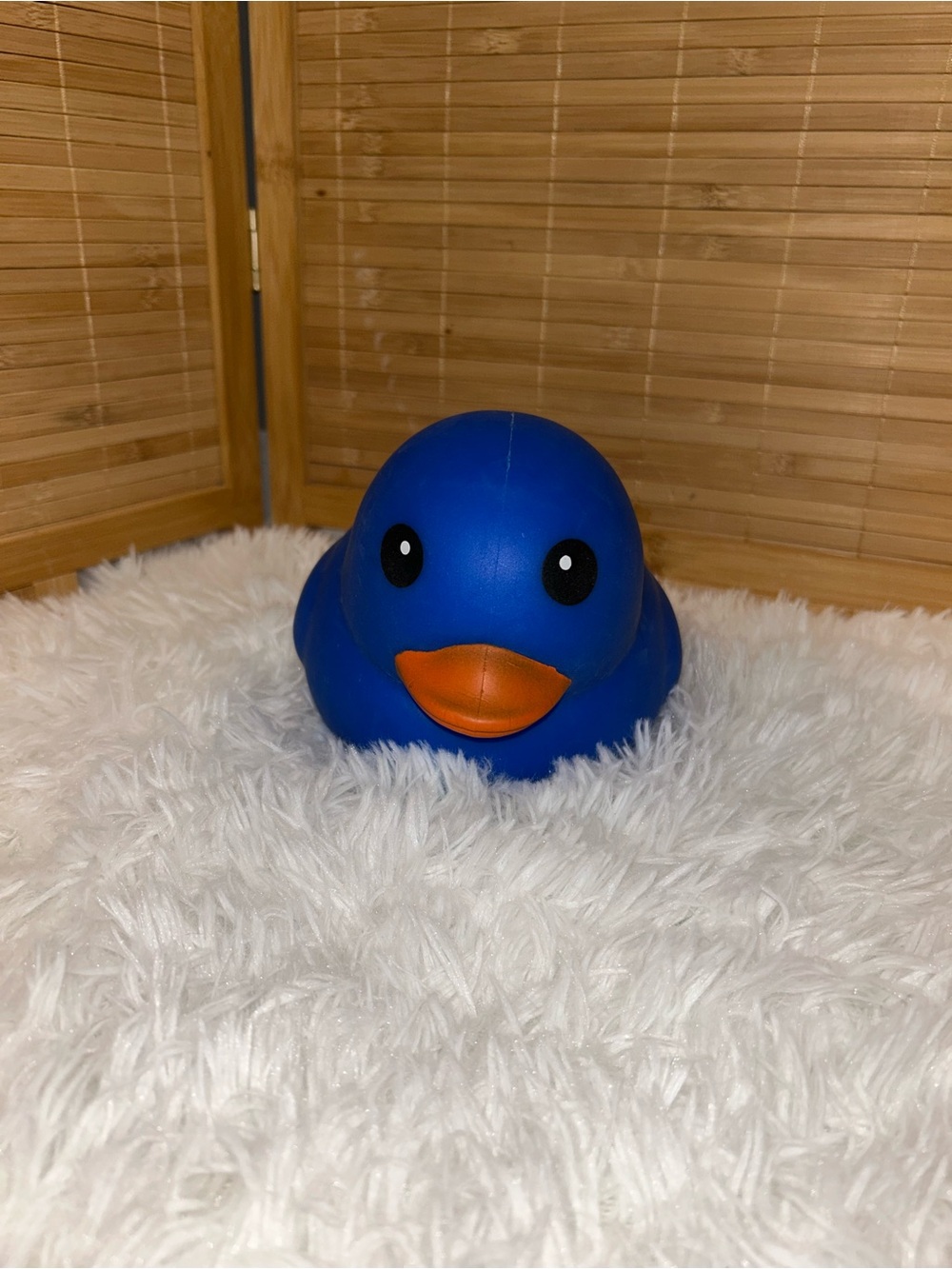 Blue Rubber Duck Bath Toy with Orange Beak - Kids Learning Toy